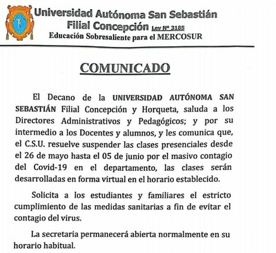 Suspenden clases presenciales en filiales de universidad privada | Radio Regional 660 AM