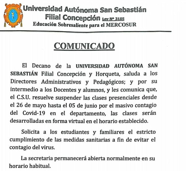 Suspenden clases presenciales en filiales de universidad privada | Radio Regional 660 AM