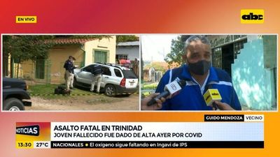 Joven asesinado tras asalto “estaba organizando un asado con sus amigos” tras su alta por covid - ABC Noticias - ABC Color