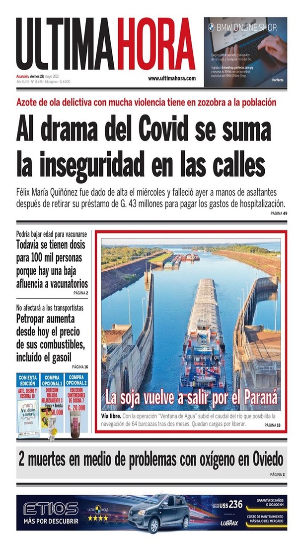Portadas de este viernes 28 de mayo de 2021
