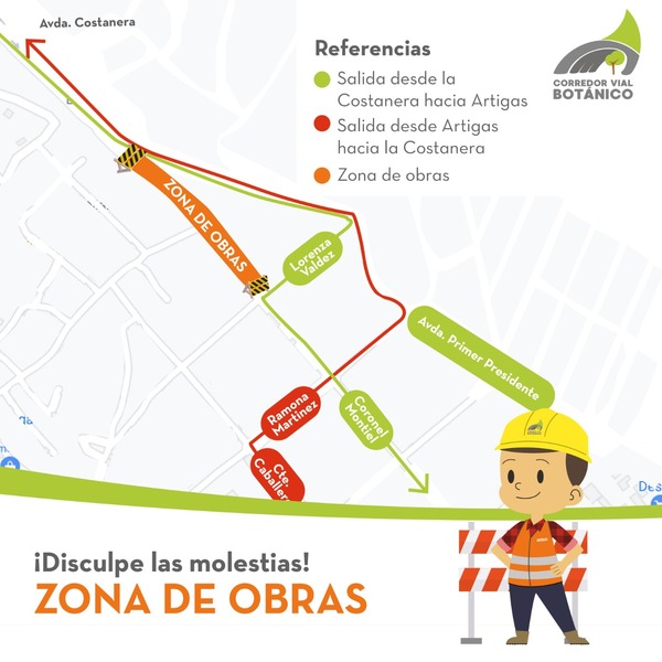 Corredor Vial Botánico: establecen desvíos desde hoy por intervención en la calle Coronel Montiel | .::Agencia IP::.