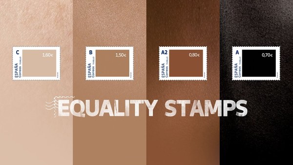 NO LES SALE UNA: España lanzó sellos con tonos de piel para luchar contra el racismo… el más blanco es el más valioso