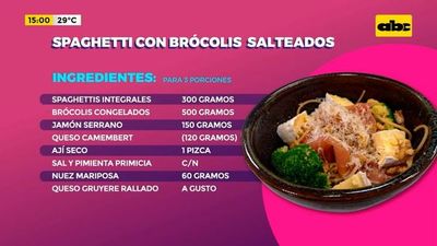 ¡Hoy cocinamos spaghetti integral con brócolis salteados! - Ensiestados - ABC Color