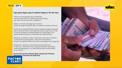 Tips para  lograr que el salario llegue a fin de mes - Factor Clave - ABC Color
