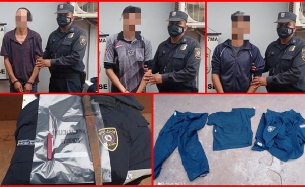 Detienen a tres rateros con secarropas y uniformes de policía