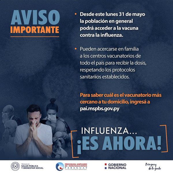 Desde el lunes, población en general podrá acceder a la vacuna antiinfluenza - Nacionales - ABC Color