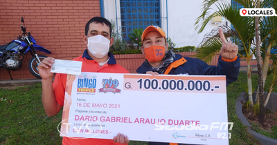 TELEBINGO CUMPLE Y ENTREGA 100 MILLONES DE Gs. EN ITAPÚA