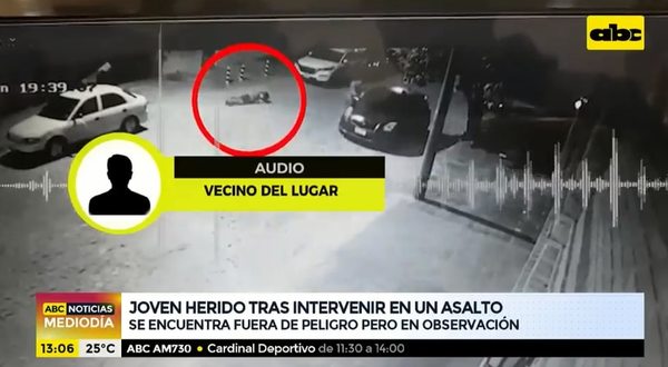 Joven que intervino en pleno asalto se encuentra fuera de peligro - Nacionales - ABC Color