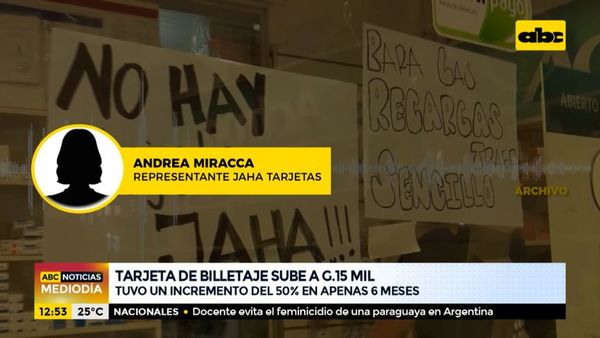 Sin aviso previo, precio de las tarjetas de billetaje sube a G. 15.000a - ABC Noticias - ABC Color