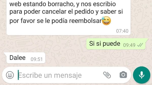 Tuichaitére pidió flores y canceló el envío luego