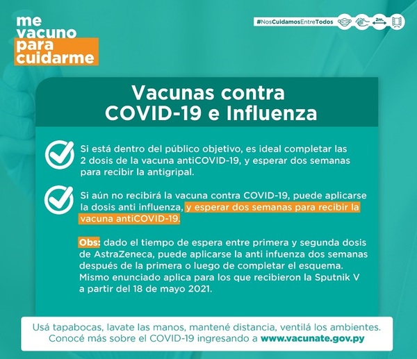 Vacunas COVID-19 e Influenza: conozca el procedimiento de aplicación
