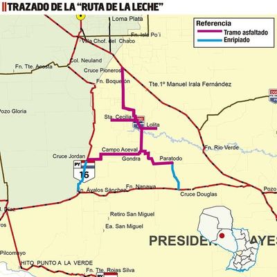 Adjudican último tramo que faltaba de la “Ruta de la Leche”, por G. 80.028 millones - Nacionales - ABC Color