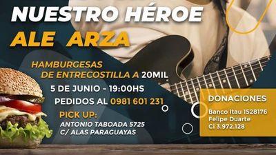 Organizan hamburgueseada para joven "héroe" baleado en asalto