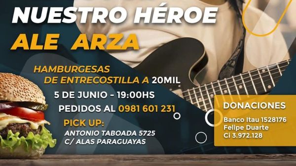 Organizan hamburgueseada para joven "héroe" baleado en asalto