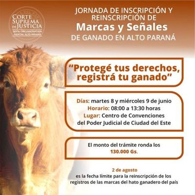 Realizarán jornada de inscripción y reinscripción de marcas y señales