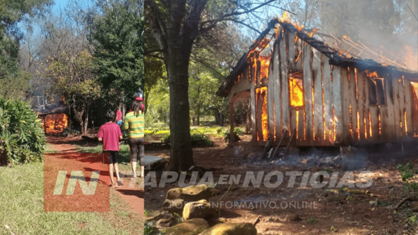 VORAZ INCENDIO EN HOHENAU DEJA SIN NADA A UNA FAMILIA.