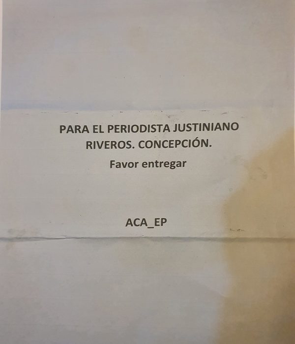 ACA-EP envia panfleto reivindicativo a periodista
