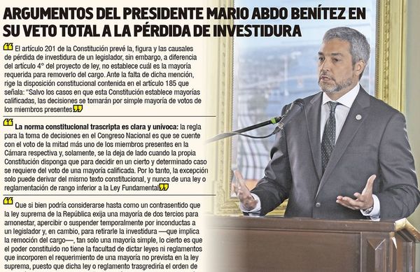 Mario Abdo no decide aún si veta el megablindaje o viola la Constitución - Nacionales - ABC Color