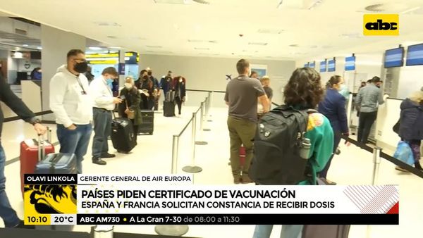 Paises piden certificado de vacunación covid - A la gran 730 - ABC Color