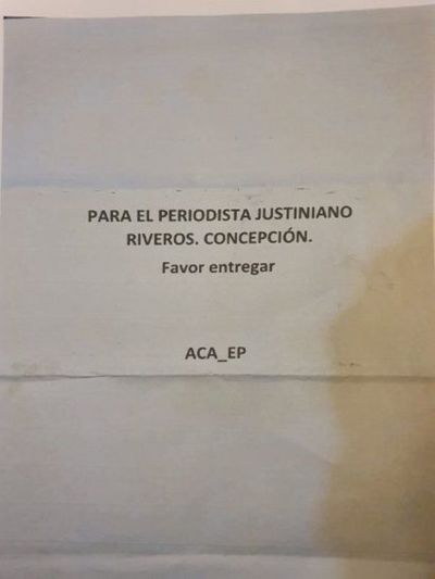 ACA envía panfletos a familia Denis y a corresponsal de ÚH en Concepción