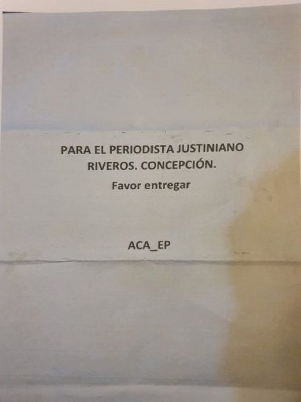 ACA envía panfletos a familia Denis y a corresponsal de ÚH en Concepción