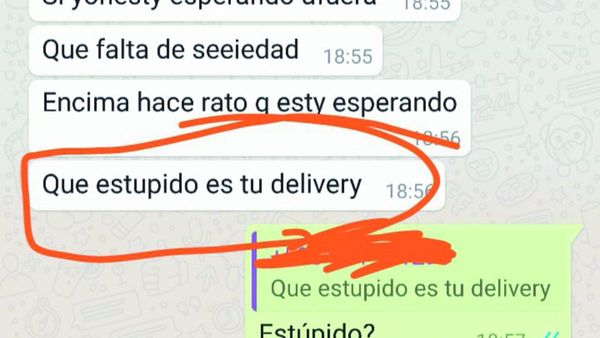 Cliente trató de estúpido a delivery y fue cañeado