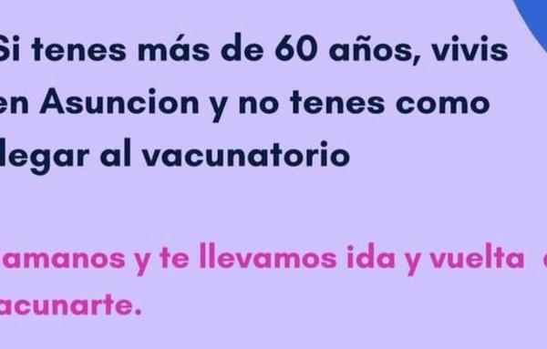 Vacunación anticovid: ofrecen traslado gratuito a mayores de 60 años en adelante