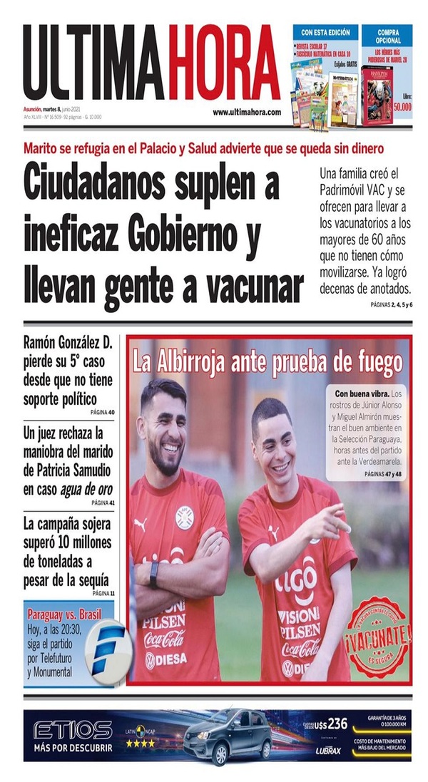 Portadas de este martes 8 de junio de 2021