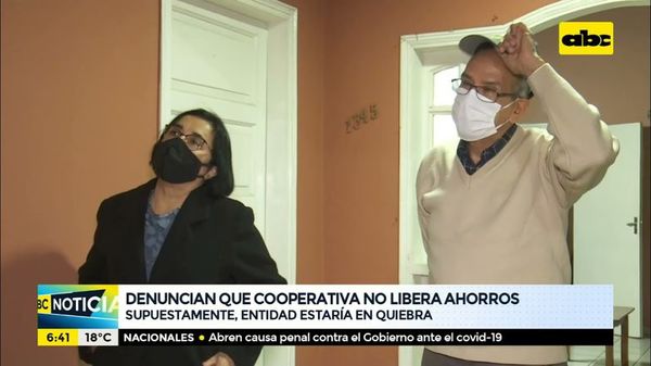 Denuncian que Cooperativa no libera ahorros - ABC Noticias Primera - ABC Color