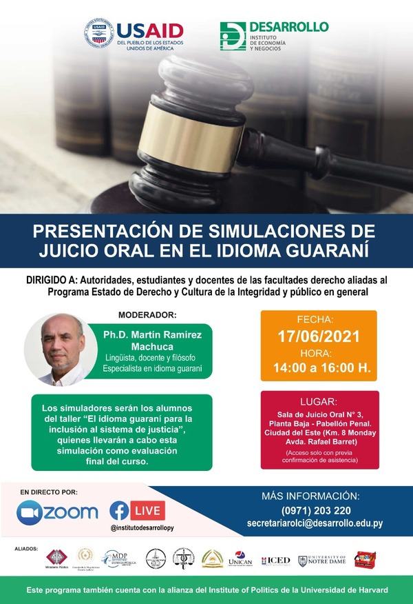 Simularán juicio en idioma guaraní