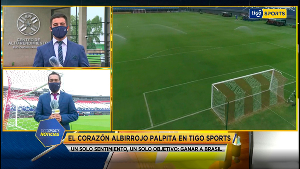 Fredy Irala y Pedro Torres en la previa de Paraguay - Brasil