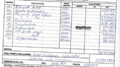 Denuncian otras facturas en rendición de la Gobernación