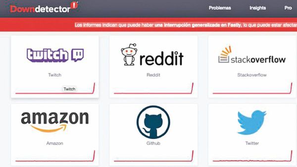 Fallo de proveedor provoca importante caída de internet