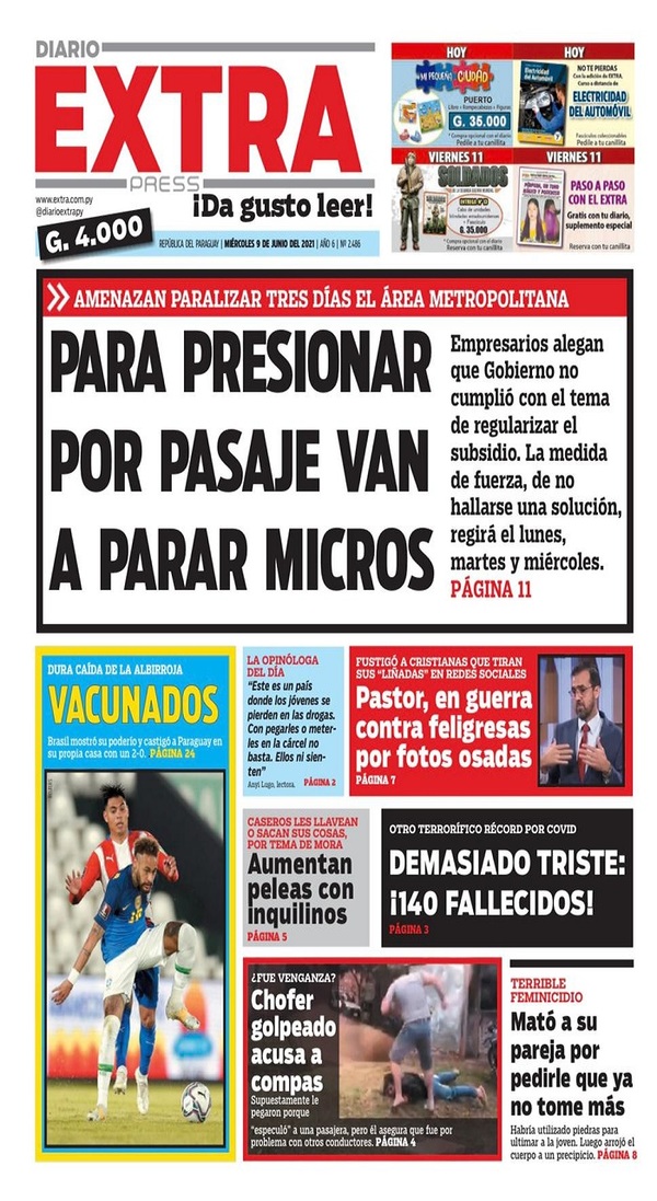 Portadas de este miércoles 9 de junio de 2021