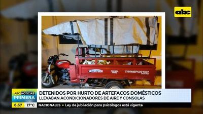 Detenidos por hurto de artefactos domésticos - ABC Noticias - ABC Color