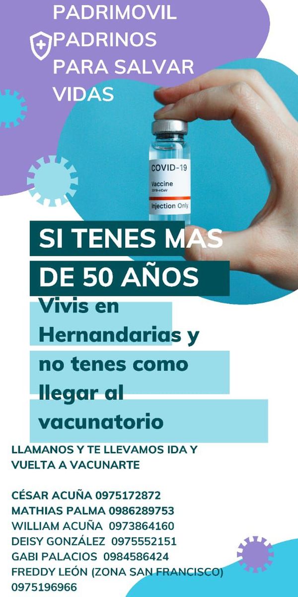 Jóvenes se convierten en padrimovil y llevan a abuelitos a vacunarse - ABC en el Este - ABC Color