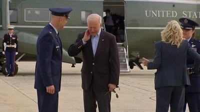 Las cigarras, las protagonistas no invitadas del inicio del viaje de Biden (VIDEO)