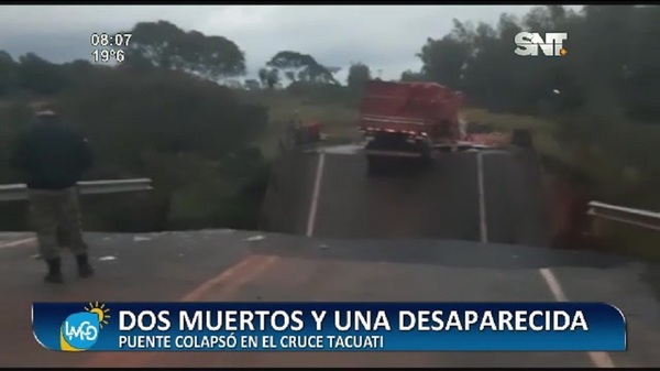 Cruce Tacuati: Colapsó el puente durante la noche y madrugada - SNT