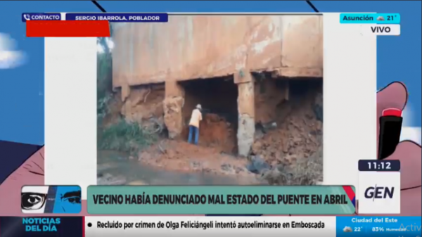 Diario HOY | Hace más de un mes, vecinos informaron de la falla al MOPC: “Pudo evitarse la tragedia”