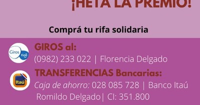 La Nación / ¡Ayudá y ganá!: rifa solidaria para la cirugía y tratamiento de una persona con lupus