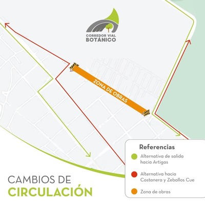 Corredor Vial Botánico: disponen desvíos por obras sobre avenida Primer Presidente | .::Agencia IP::.