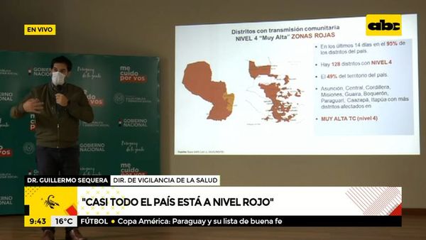 Casi todo el país está en alerta máxima, según Sequera - ABC Noticias - ABC Color