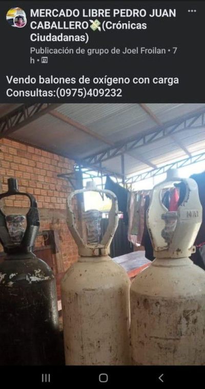 Ofertaban balones de oxígeno que habían sido hurtados del hospital de Pedro Juan Caballero - Nacionales - ABC Color