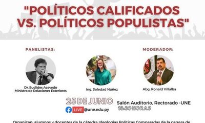 Debatirán sobre “Políticos calificados versus Políticos Populistas”