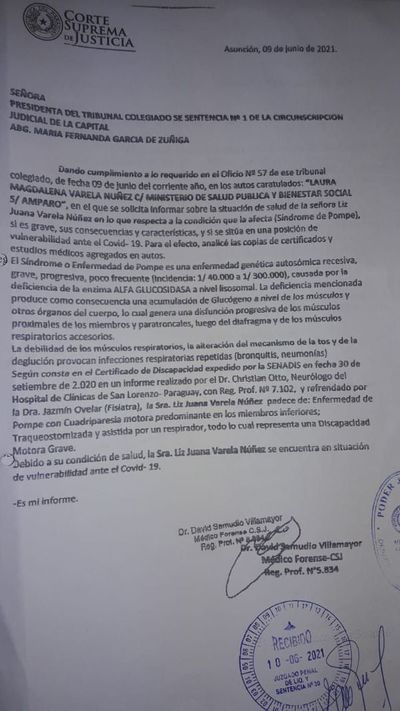 Abogado argumenta tener asma y logra vacunarse, mientras mujer con extraña dolencia sigue esperando respuesta - Nacionales - ABC Color
