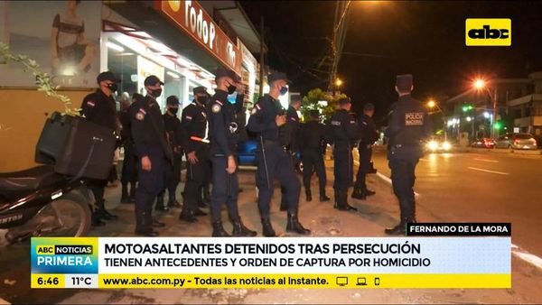 Motochorros detenidos tras persecución - ABC Noticias - ABC Color