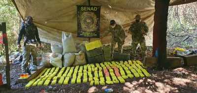 Senad destruye más de una tonelada de droga en campamento narco de Canindeyú