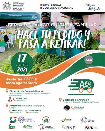 Feria de la Agricultura Familiar Campesina se realizará este jueves en Asunción, Limpio y San Lorenzo | .::Agencia IP::.