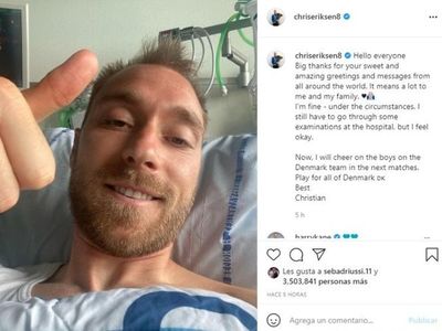 El mensaje de Eriksen: “Estoy bien, dentro de las circunstancias” - Fútbol Internacional - ABC Color
