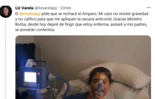 Diario HOY | Jueza ordena al Ministerio de Salud que vacune a Liz Varela